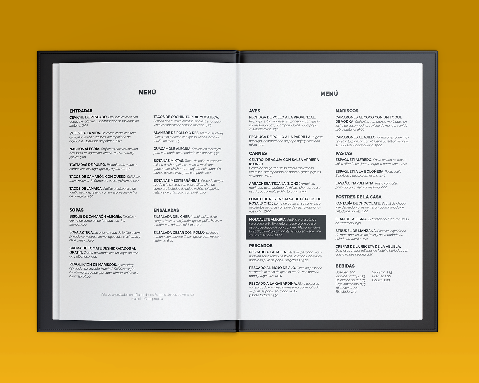 El Molcajete Restaurant Menu